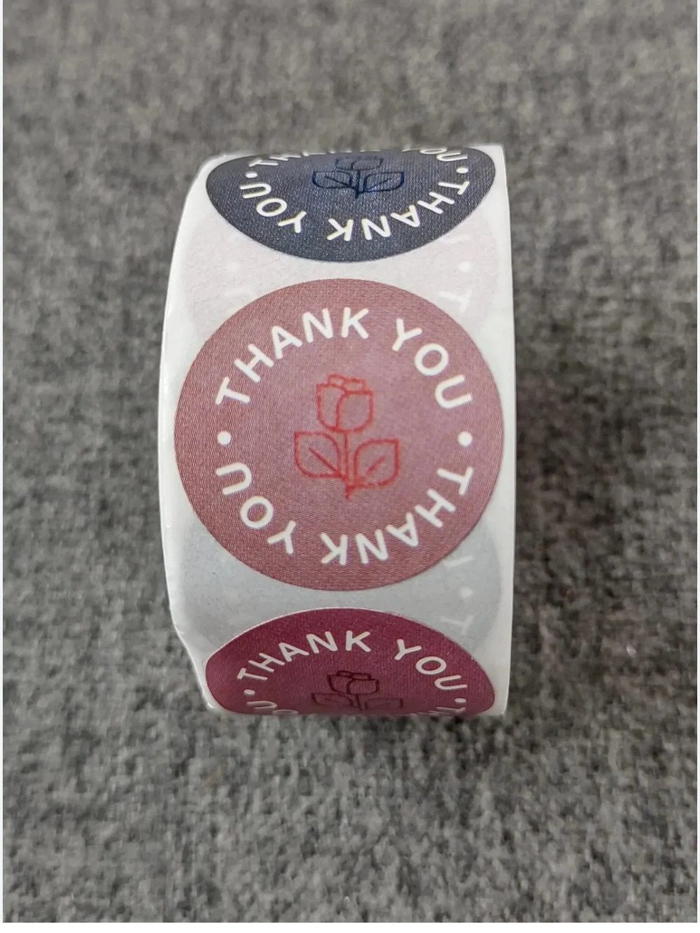 💜 NWT Multi-Color Rose Circle Thank You Stickers (500 Stickers)